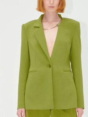 STINE GOYA Embellished crepe Leaf green color blazer Size L NWT